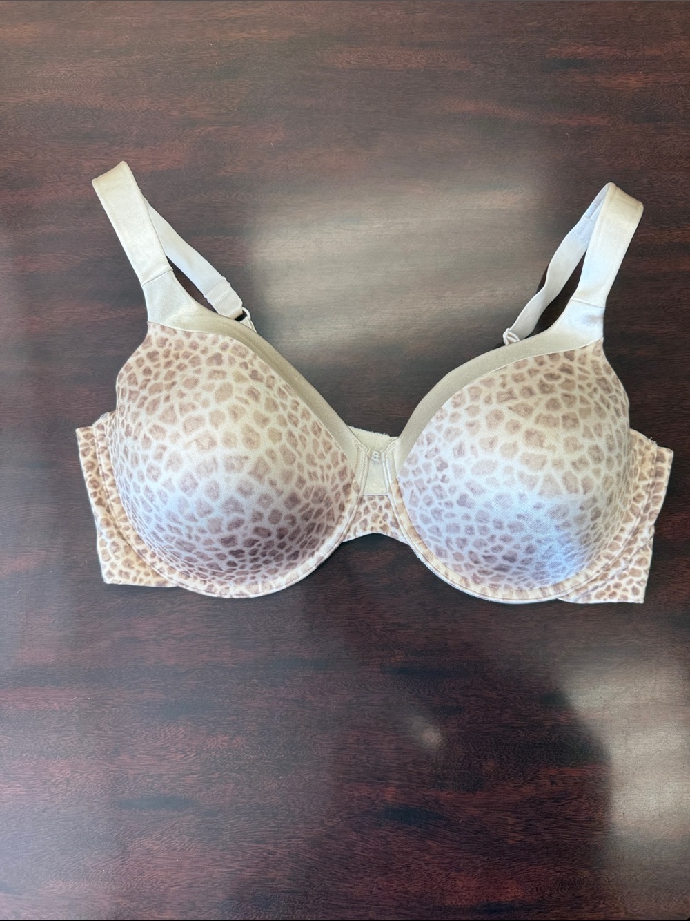 Vanity Fair Lingerie Illumination Full-Figure Bra 40DD Cream Brown Leopard Print